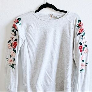A New Day Sweatshirt w/ Floral Embroidery